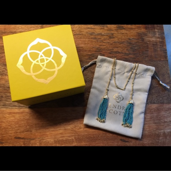 Kendra Scott Jewelry - kendra scott necklace blue tassel gold brand new